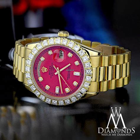 rolex diamond watch red face|red face rolex for sale.